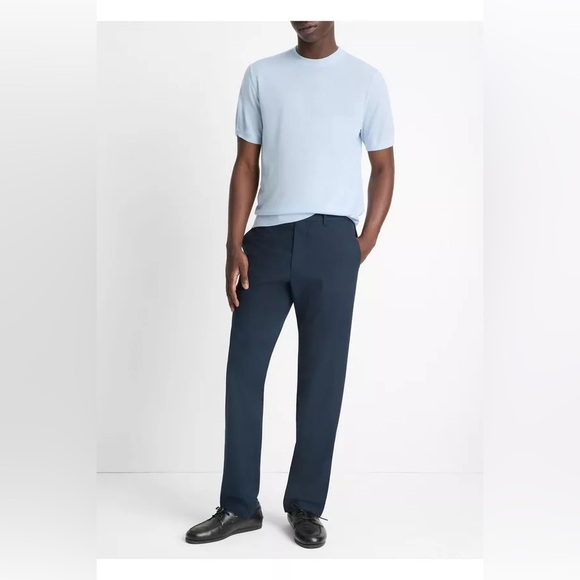 Vince Men's Featherweight Wool-Cashmere Short-Sleeve Crewneck Sweater - Picture 3 of 7